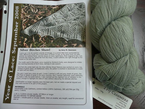 YOL3 - Silver Birches Shawl - 2ply cashmere