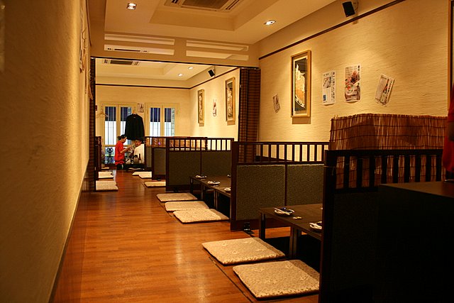 Traditional seating upstairs at Tamaya