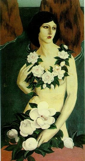 Agnès Tait, Woman with Flowers by the Sea