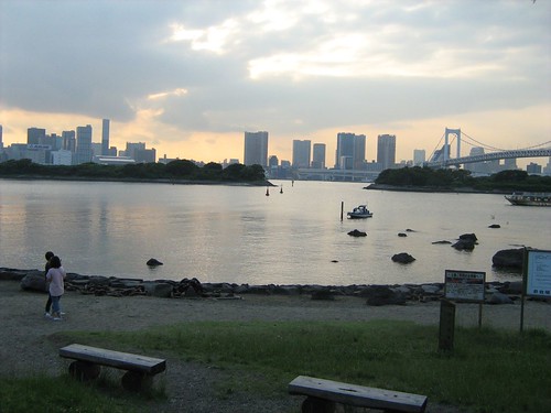 Waiting for the sunset at Odaiba