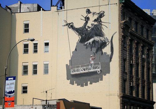 Banksy Rat Mural on Canal Street, Chinatown, New York City