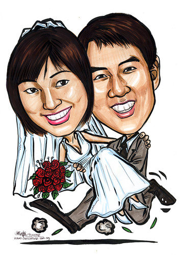 Couple wedding caricatures - Irene