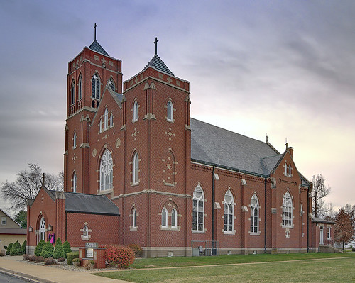 Saint Bernard Roman Catholic Church, in Albers, Illinois, USA - exterior side