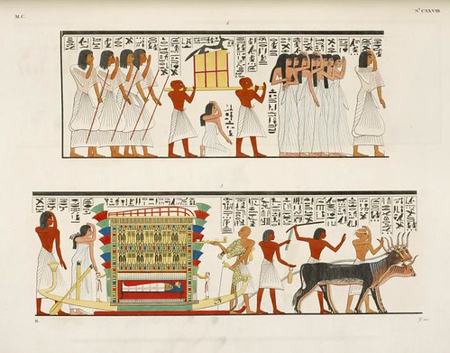 25- Acompañamiento de una momia al sepulcro-el dios Anubis presta el ultimo oficio al difunto