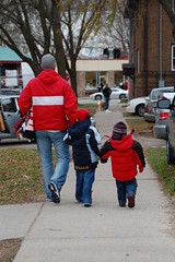 Boys walking to the game