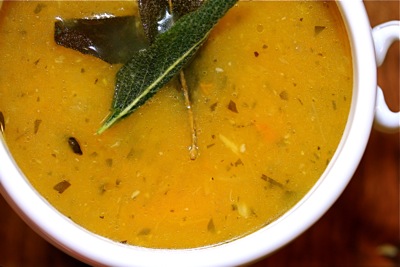 winter squash soup with sage