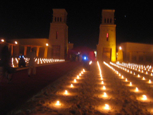 Candles lighting up the desert at the Dubai Film Fest closing ceremony