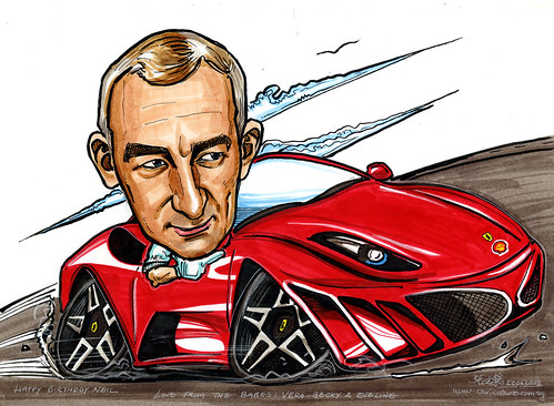 Caricature  on Ferrari for Shell