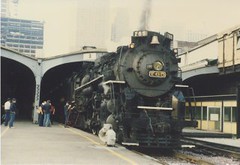 Preserved Nickle Plate Road 2-8-4 type steam locomotive # 765. Chicago Illinois. September 7th 1985<br />.