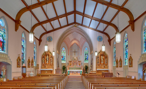 Saint Francis of Assisi Roman Catholic Church, in Portage des Sioux, Missouri, USA - nave