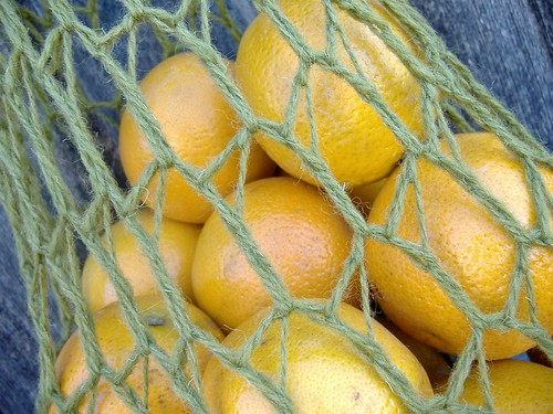 orange bag - closeup of stitches