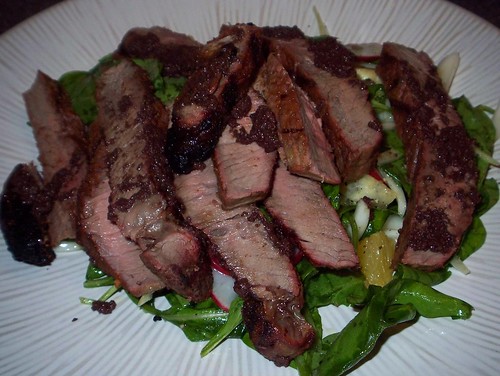 steak with arugula fennel salad