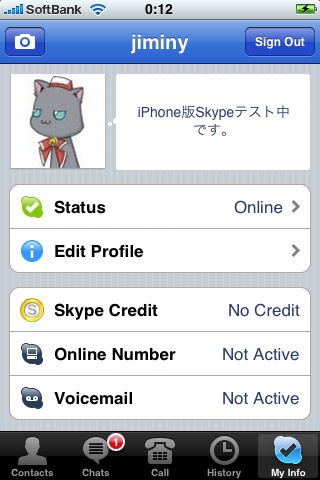 iPhone skype id