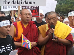 free tibet: buddhist monks protesting