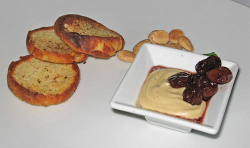 Chef Bob's Tasting Menu, Course 1: Foie Gras Mousse with Brandy-soaked Cherries and Toasted Brioche