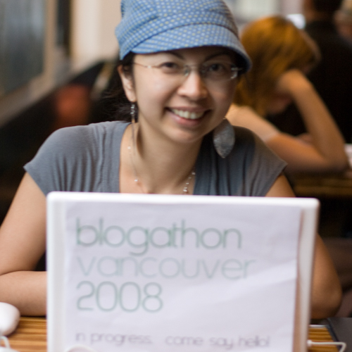 Karen during Blogathon Vancouver 2008