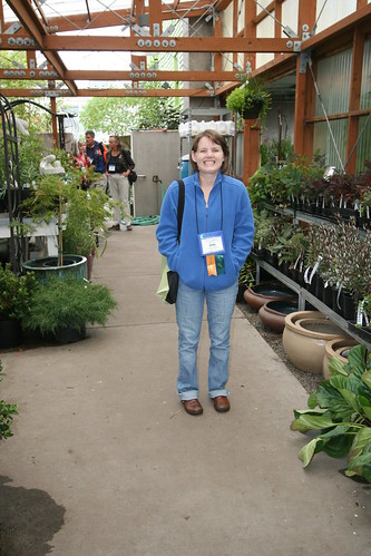 Emily in the plant center