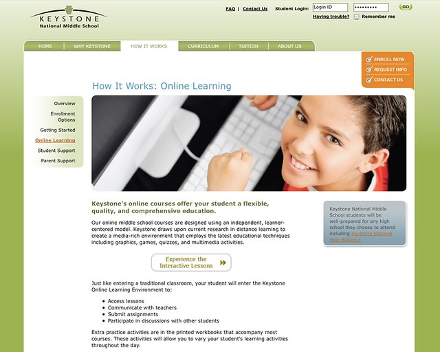 Keystone National Middle School Website Subpage by tenfour archive