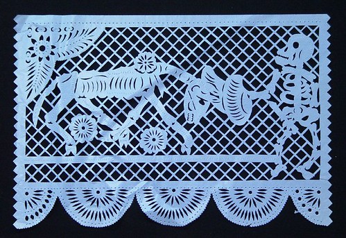 Skeleton Matador - day of the dead paper cutout
