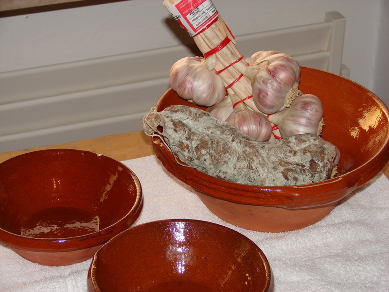 Rose de Lautrec, Salami, and cassoulet bowls