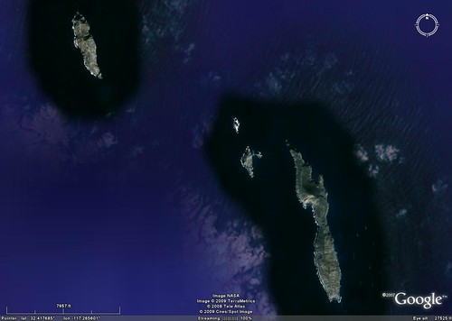 Coronado Islands - Spot Image from Google Earth (1:35,000)