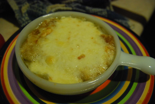 Onion soup with smoked gouda