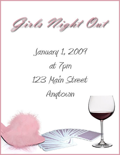 girls night out clipart. girls night out invitation.