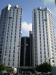 Vista del hotel entre las 2 torres