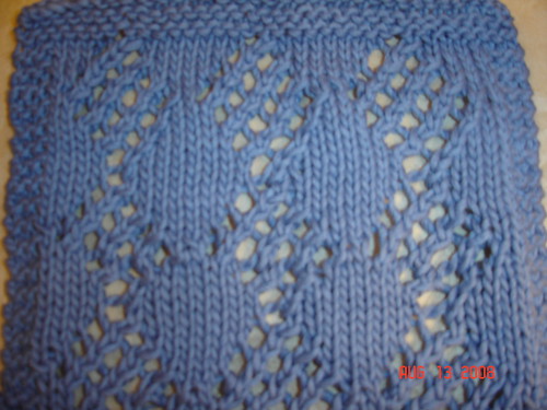 Yarnsmackdown 08' "Diamond Lace" Dishcloths knit with Blue Sky Alpaca 100% Organic Cotton