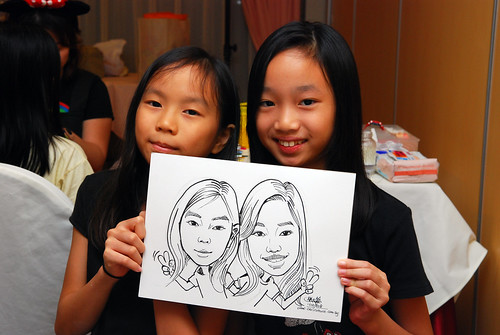Caricature live sketching for birthday party 2