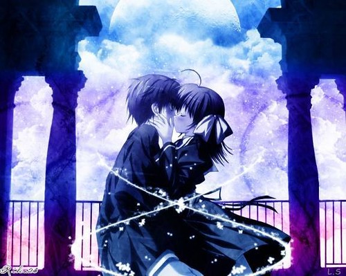 anime couples in love pictures. cute anime couple.