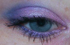 Pink, purple and blue eye look
