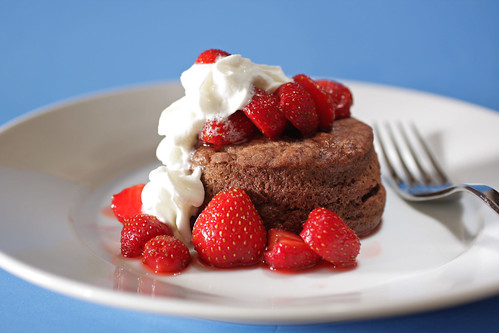 chocolate shortcake with strawberries