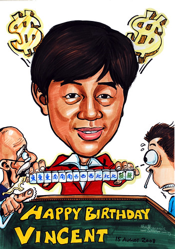 Caricature theme mahjong