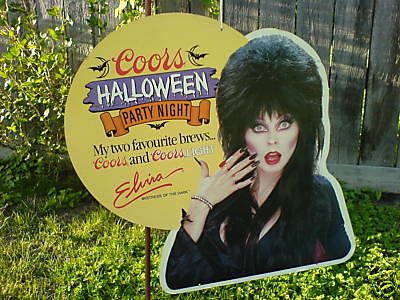 Elvira Coors Halloween Party Night yard sign