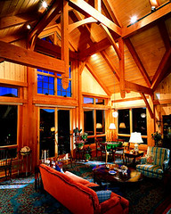 timberframe inside livingroom