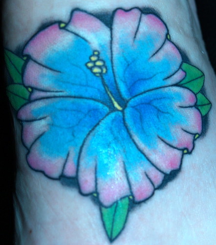 tropical flower tattoo. tropical flower
