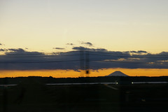 成田線から富士山を望む