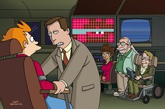 Al Gore and his Vice Presidential Action Rangers: Nichelle Nichols, Stephen Hawking, and Gary Gygax are desperately trying to save the universe from total destruction on the FUTURAMA episode Anthology of Interest;  Sunday, May 21 (7:00-7:30 PM ET/PT) on F
