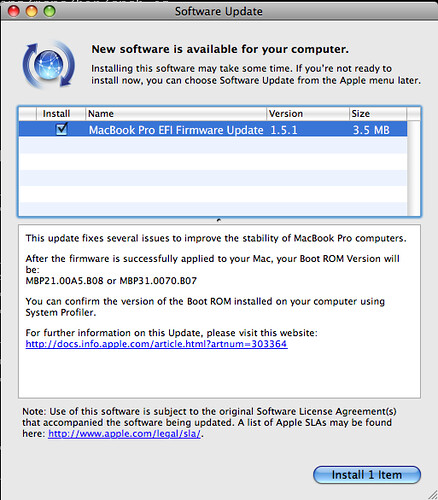 MacBook Pro EFI Firmware Update 1.5.1