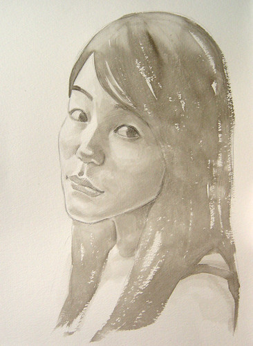Watercolour portrait lady 2 progress