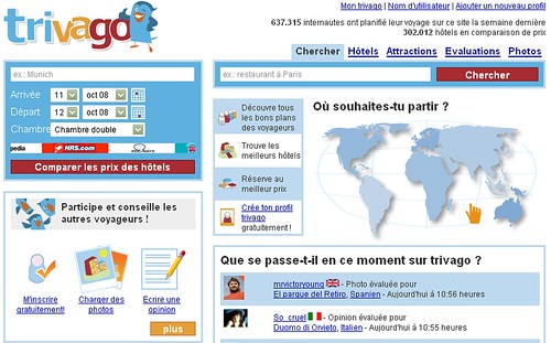 Page d'accueil Trivago