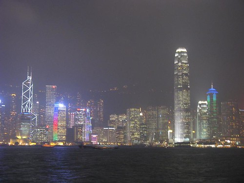 HK Island at night from Kowloon