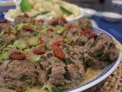 Steamed Meatballs with Chinese Celery - Little Creek grass-fed beef