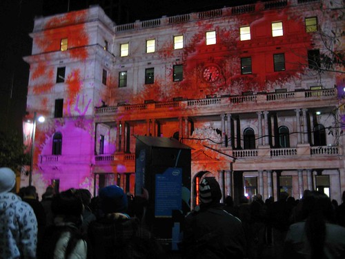 Intel 3-D projections on Customs house