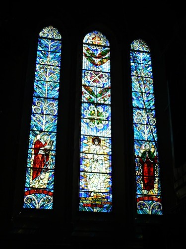 Stained glass in the Christchurch cathedral, New Zealand