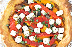 Roasted Veggie "Free Style" Tart with Feta and Ricotta, Before the Cream and the Oven