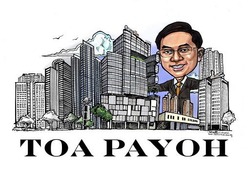 Toa Payoh Property agent Eric caricature digital rendering A3