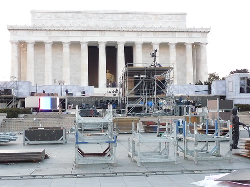 Lincoln Memorial stage set-up by you.