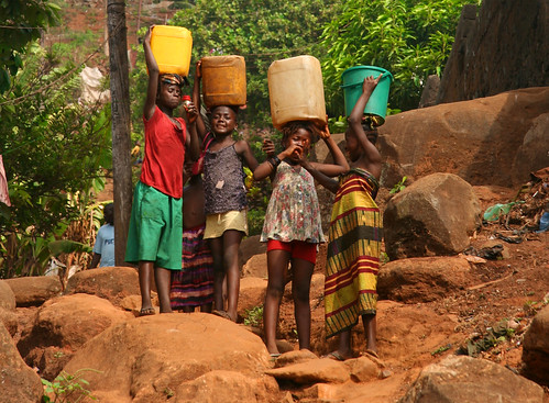Children Carrying Water, Freetown by AdamCohn